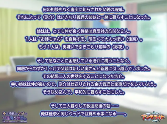 【拔作ADV】俺と仲良し姉妹の淫魔な秘密 ~妹に死ぬほど嫌われながら姉とセックスする奇妙な同居生活~汉化版