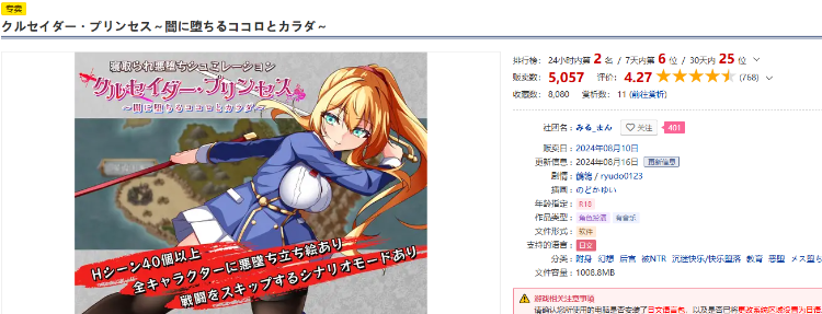 【日式RPG】クルセイダー・プリンセス~闇に堕ちるココロとカラダ~Ver1.04 AI汉化修复版