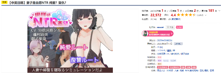 【互动SLG】[3D]妻子是自愿NTR 纯爱？复仇？ Ver1.019 DL官方中文版
