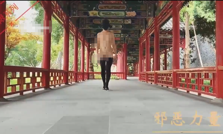 推特上的牛逼露出女神,【邪恶力量】网吧人群中的座位、游戏厅中真空短裙跳舞露B、户外全裸散步【5v】
