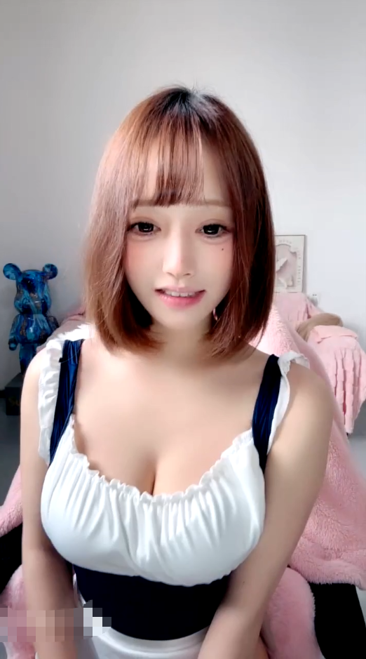 【性感小兔】短发神颜女仆装,美乳白虎嫩妹【2v】