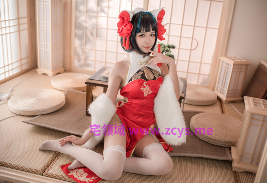 源纱希喵喵喵 - 碧蓝航线 柴郡 红色旗袍 【50P 669MB】
