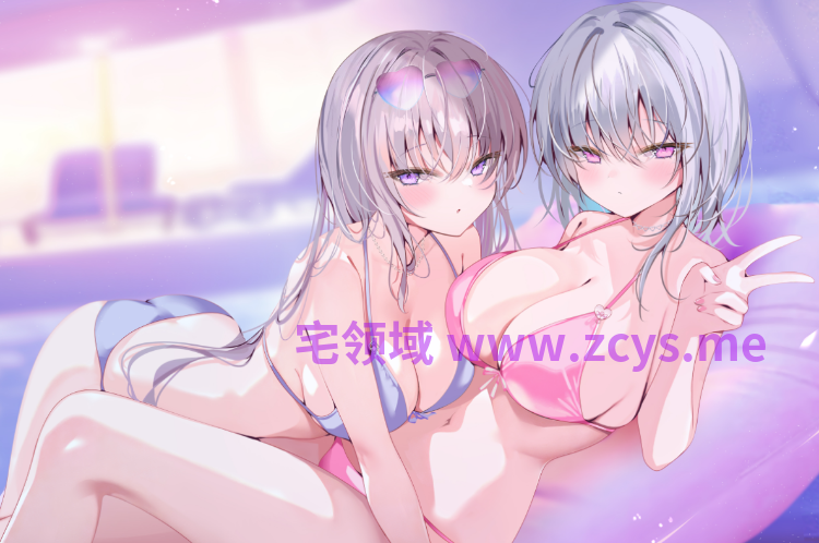【ASMR】[有字幕]白ギャルデカパイSUMMER BODY TWICE!! ～ダウナー白ギャル2人組と仲良しビキニナイトプール3P♪～